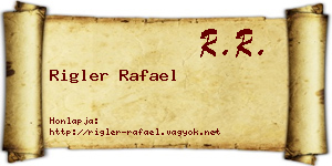 Rigler Rafael névjegykártya